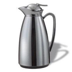 Beverage Servers Service Ideas CJZ1CH Glass-Lined Classy Vacuum Carafe, Polished Stainless, 1 Liter
