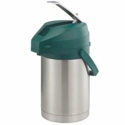 Airpots Service Ideas CTAL22GRN Stainless Steel Lined Airpot With Lever, Green Top 2.2 Liter