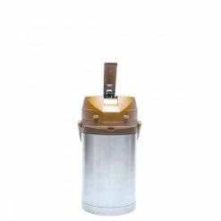 Airpots Service Ideas CTAL25BR Stainless Steel Lined Airpot With Lever, Brown Top, 2.5 Liter