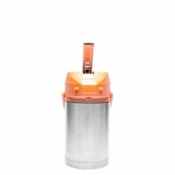 Airpots Service Ideas CTAL25OR Stainless Steel Lined Airpot With Lever, Orange Top, 2.5 Liter