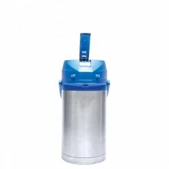 Airpots Service Ideas CTAL30BLU Stainless Steel Lined Airpot With Lever, Blue Top, 3.0 Liter