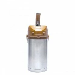 Airpots Service Ideas CTAL30BR Stainless Steel Lined Airpot With Lever, Brown Top, 3.0 Liter