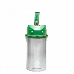 Airpots Service Ideas CTAL30GRN Stainless Steel Lined Airpot With Lever, Green Top, 3.0 Liter