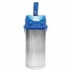 Airpots Service Ideas CTAL37BLU Stainless Steel Lined Airpot With Lever, Blue Top, 3.7 Liter