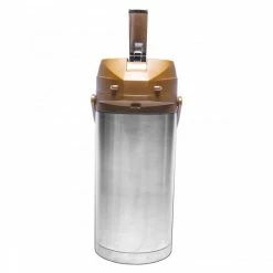 Airpots Service Ideas CTAL37BR Stainless Steel Lined Airpot With Lever, Brown Top, 3.7 Liter