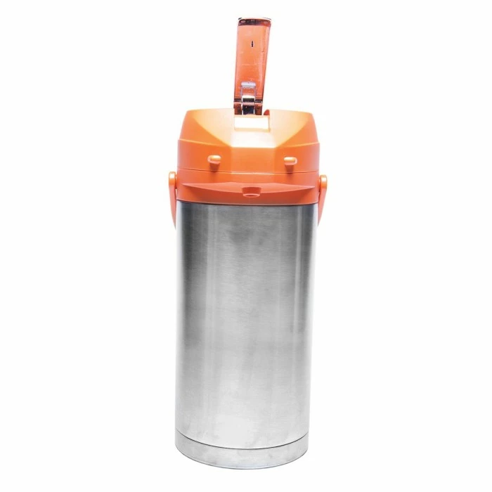 Airpots Service Ideas CTAL37OR Stainless Steel Lined Airpot With Lever, Orange Top 3.7 Liter 1 Airpots Service Ideas CTAL37OR Stainless Steel Lined Airpot With Lever, Orange Top 3.7 Liter