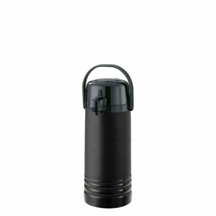 Airpots Service Ideas ECA22PBLMAT Eco-Air Ribbed Black Plastic Glass Lined Vacuum Pump Lid Airpot 2.2 Liter 1 Airpots Service Ideas ECA22PBLMAT Eco-Air Ribbed Black Plastic Glass Lined Vacuum Pump Lid Airpot 2.2 Liter