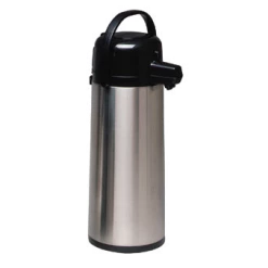 Airpots Service Ideas ECA25S Eco-Air Stainless Satin Glass Lined Vacuum Pump Lid Airpot, 2.5 Liter