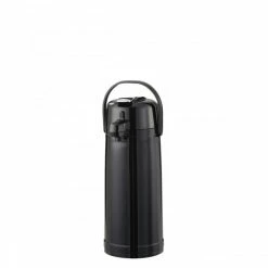 Airpots Service Ideas ECAL22PBLK Eco-Air Smooth Black Plastic Glass Lined Vacuum Lever Lid Airpot 2.2 Liter