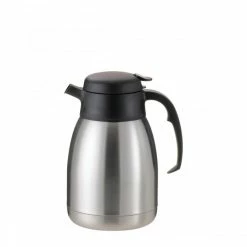 Coffee Decanters And Coffee Servers Service Ideas FVPC15 SteelVac Essential Carafe, Brushed With Black 1.5 Liter