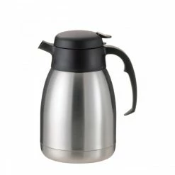 Coffee Decanters And Coffee Servers Service Ideas FVPC20 SteelVac Essential Carafe, Brushed With Black 2 Liter
