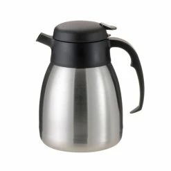 Coffee Decanters And Coffee Servers Service Ideas FVPC12 SteelVac Essential Carafe, Brushed With Black 1.2 Liter