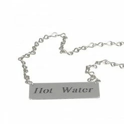 Beverage Tags Service Ideas IDCHHW ID Chain "Hot Water" For Airpot Cover-Ups, Chrome