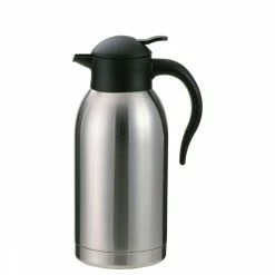Coffee Decanters And Coffee Servers Service Ideas SJ20SS SteelVac Stainless Slim Carafe With Push Button Lid, 2 Liter