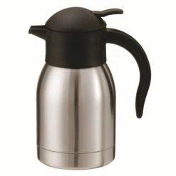 Coffee Decanters And Coffee Servers Service Ideas SJ60SS SteelVac Stainless Slim Carafe With Push Button Lid, 0.6 Liter