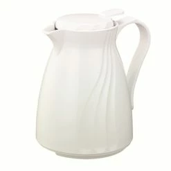 Beverage Servers Service Ideas TNSPB06WH Twist N' Serv Push Button White Carafe 0.6 Liter