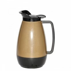 Beverage Servers Service Ideas TS411KB Thermo-Serv Gold / Black Flip Top Server, 2 Liter