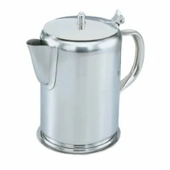 Beverage Servers Vollrath 48365 Silver-Plated Coffee Server With Hinged Cover And Gadroon Base 2 Qt.