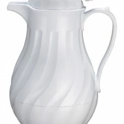 Beverage Servers Winco VSW-42W White Insulated Plastic Beverage Server 42 Oz.